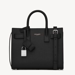YSL - Saint Laurent Black Structured Handbag